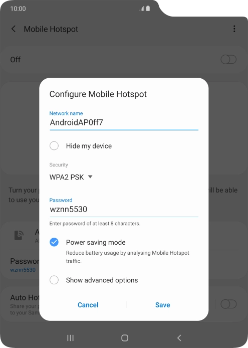Press the field below 