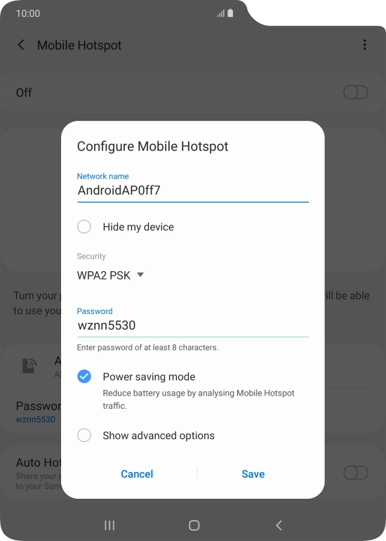 Press the field below 