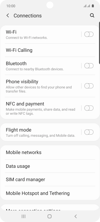 Press Mobile networks.