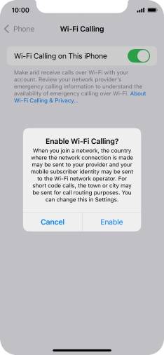 If you turn on the function, press Enable.
