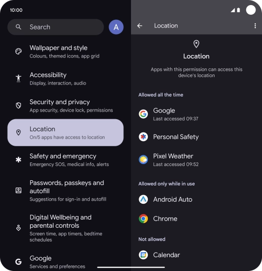 Press the required app.