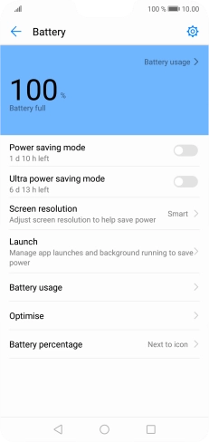 Press the indicator next to the required setting to turn on the function.
