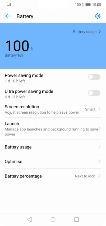 Press the indicator next to the required setting to turn on the function.