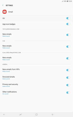 Press the indicator next to 