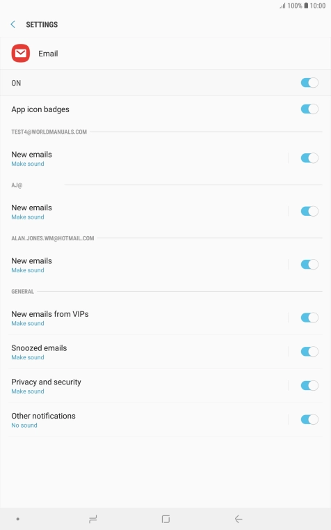 Press the indicator next to 