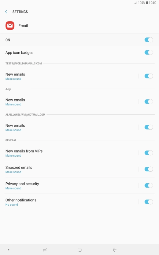 Press the indicator next to 