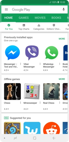 Slide your finger right starting from the left side of the screen.