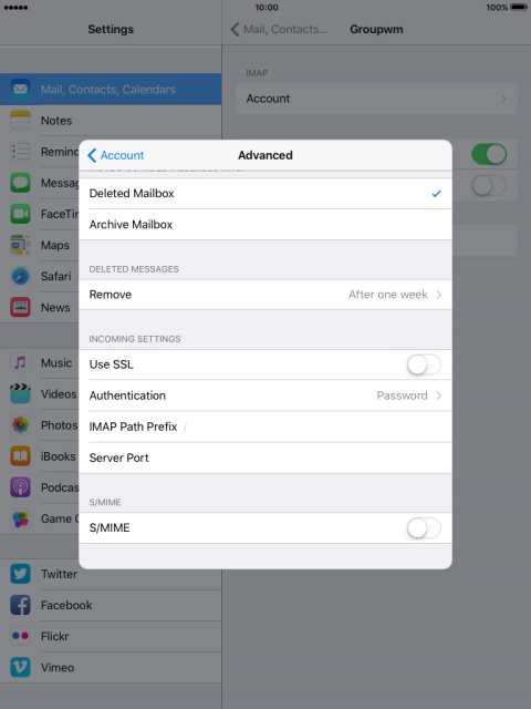 Press the indicator next to 
