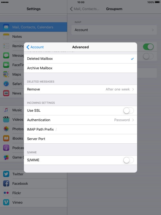 Press the indicator next to 