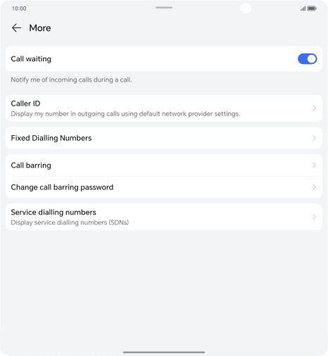 Press Fixed Dialling Numbers.