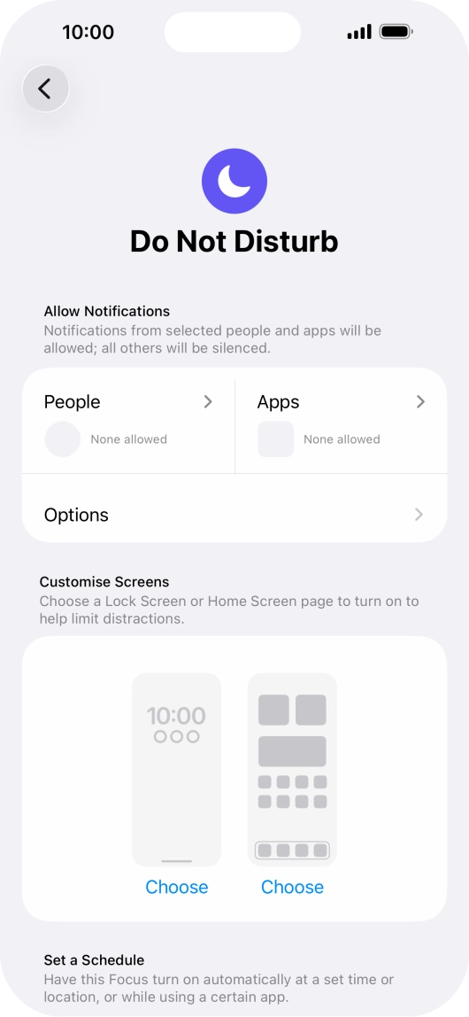 Press People and follow the instructions on the screen to select which contacts you would like to receive calls and notifications from when Do Not Disturb is turned on.