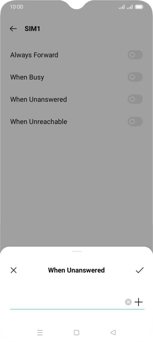 Key in +447953222222 and press the confirm icon.