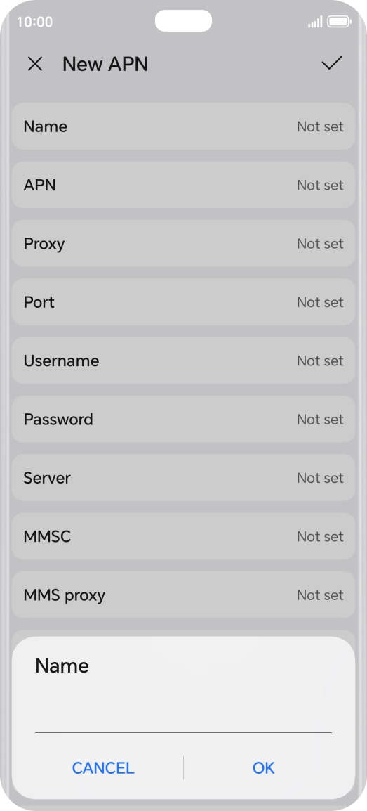 Key in EE Internet and press OK.