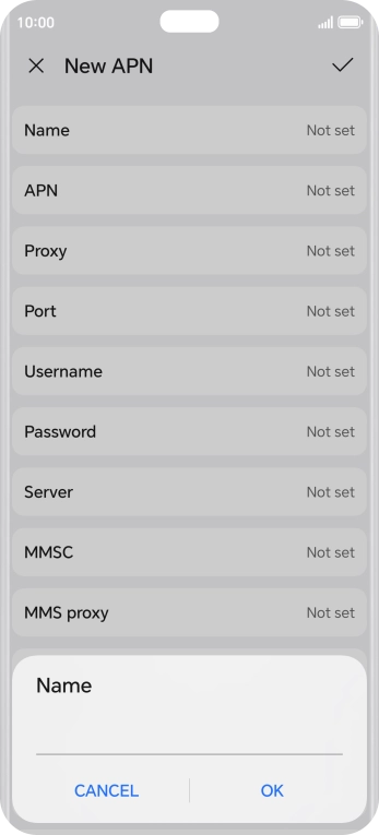 Key in EE Internet and press OK.