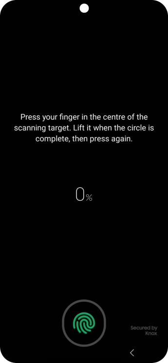Follow the instructions on the screen to create the phone lock code using your fingerprint.