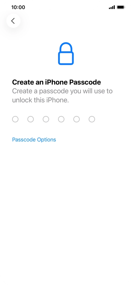 Press Passcode Options.