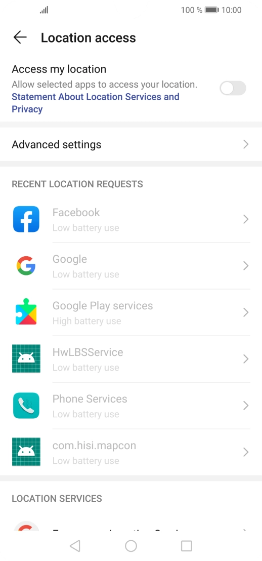 Press the indicator next to 