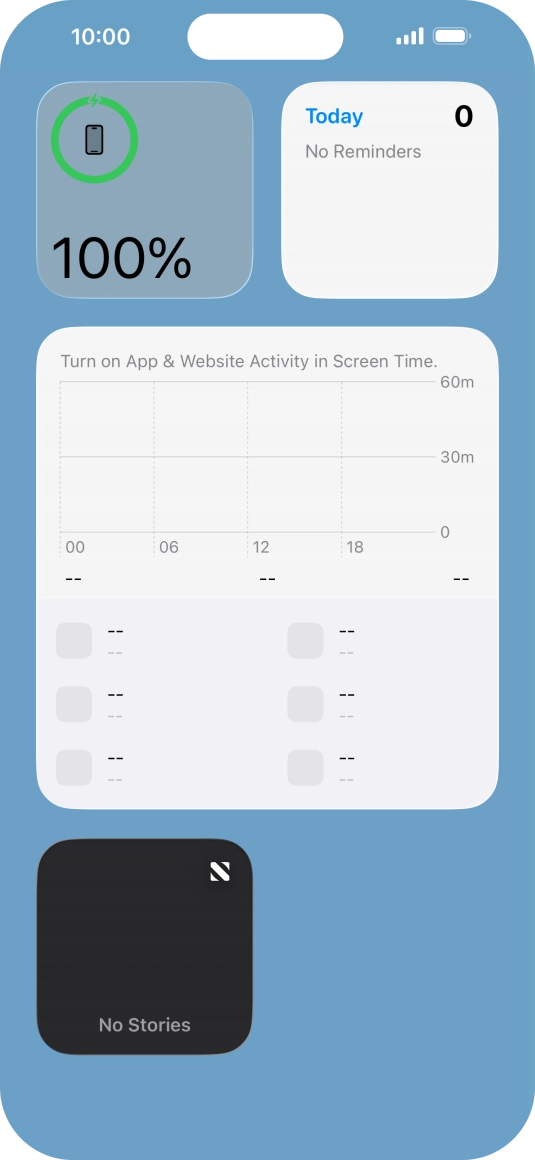Press and hold the required widget until a pop-up menu is displayed.