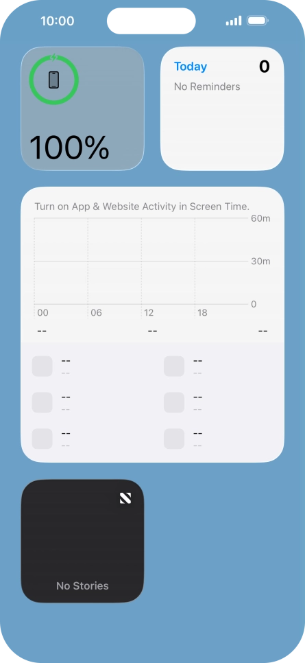 Press and hold the required widget until a pop-up menu is displayed.