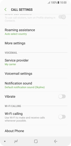 Press Voicemail settings.