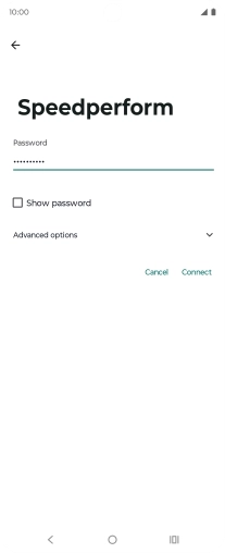 Key in the password for the Wi-Fi network and press Connect.