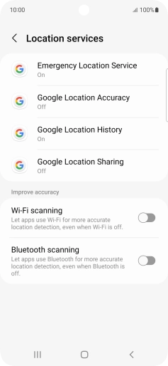 Press Google Location Accuracy.