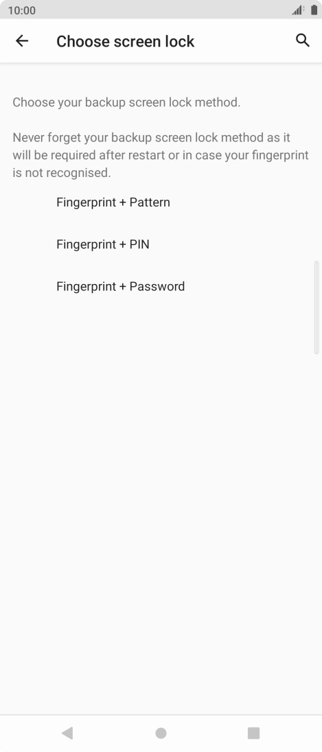 Press the required phone lock code and follow the instructions on the screen to create an additional phone lock code.