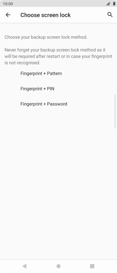 Press the required phone lock code and follow the instructions on the screen to create an additional phone lock code.
