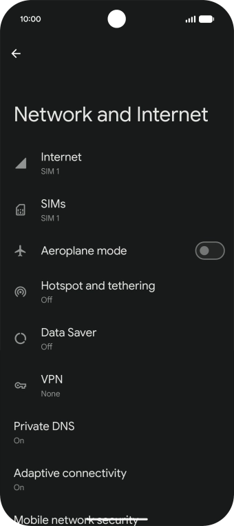 Press Hotspot and tethering.