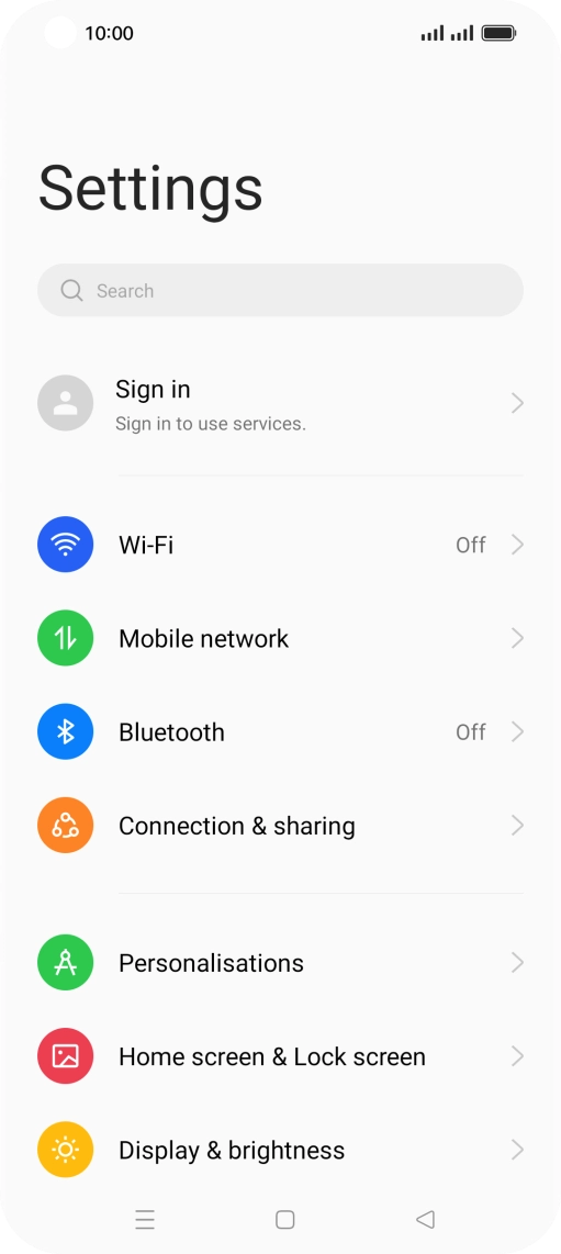 Press Connection & sharing.