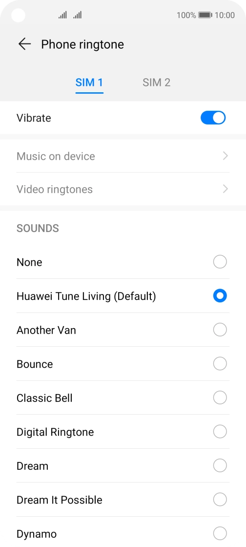 Press the required SIM.