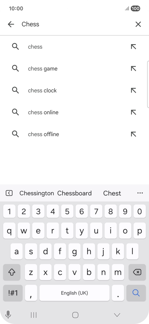 Key in the name or subject of the required app and press the search icon.