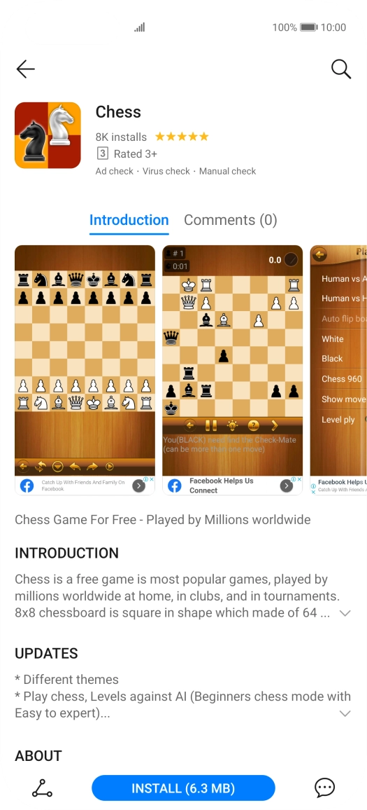 Press INSTALL and follow the instructions on the screen to install the app.