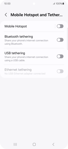 Press Mobile Hotspot.