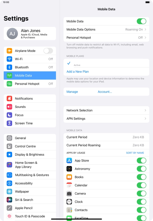 The total data usage is displayed next to Current Period.