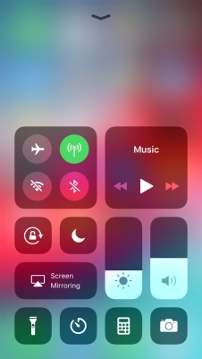 Press the flight mode icon to turn the function on or off.