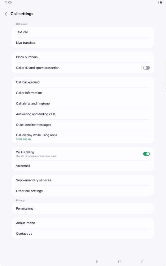 Press Supplementary services.