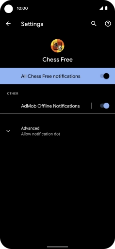 Press the indicator next to 