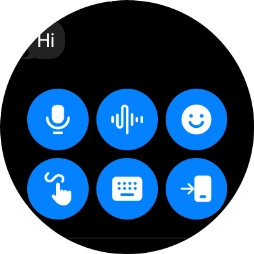 Press the microphone icon and follow the instructions on the screen to record and send the required reply.