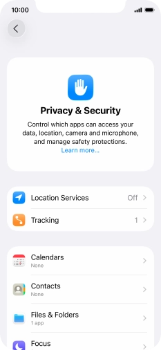 Press Location Services.