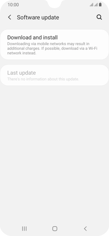 Press Download and install. If a new software version is available, it's displayed. Follow the instructions on the screen to update the phone software.