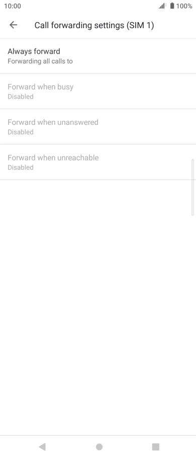 Press the required divert type.