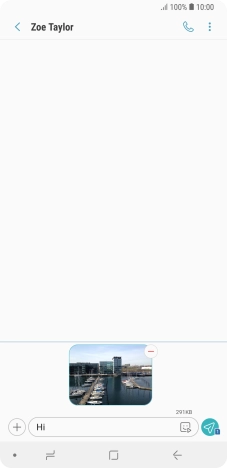 Press the send icon when you've finished your MMS.