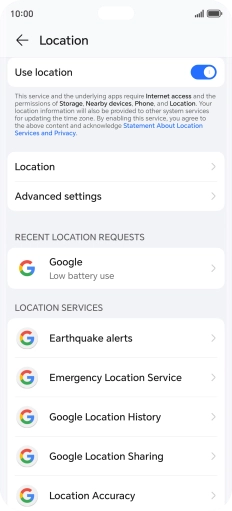 Press Location Accuracy.