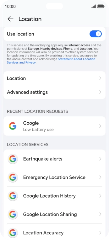 Press Location Accuracy.