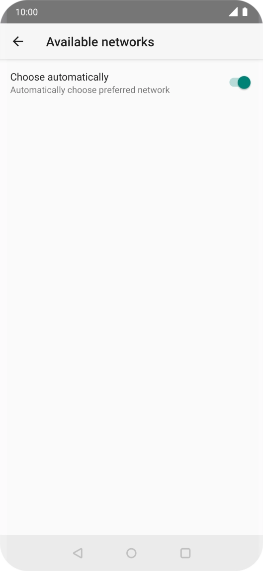 If you want to select a network manually, press the indicator next to 