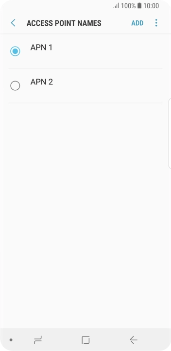 Press the field next to the data connection to activate it.