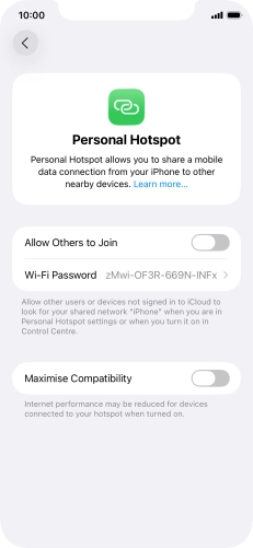 Press Wi-Fi Password and key in the required password.