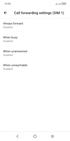 Press the required divert type.