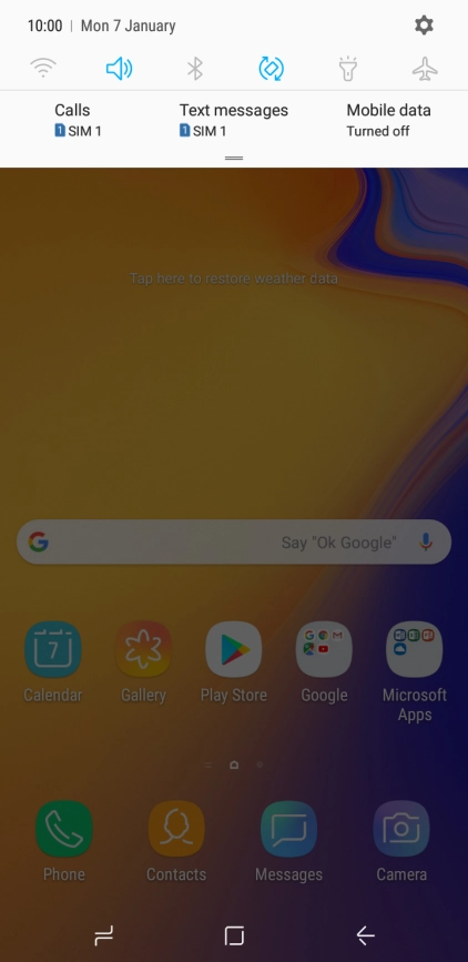 Press the settings icon.
